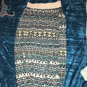 Aztec tribal print maxi skirt